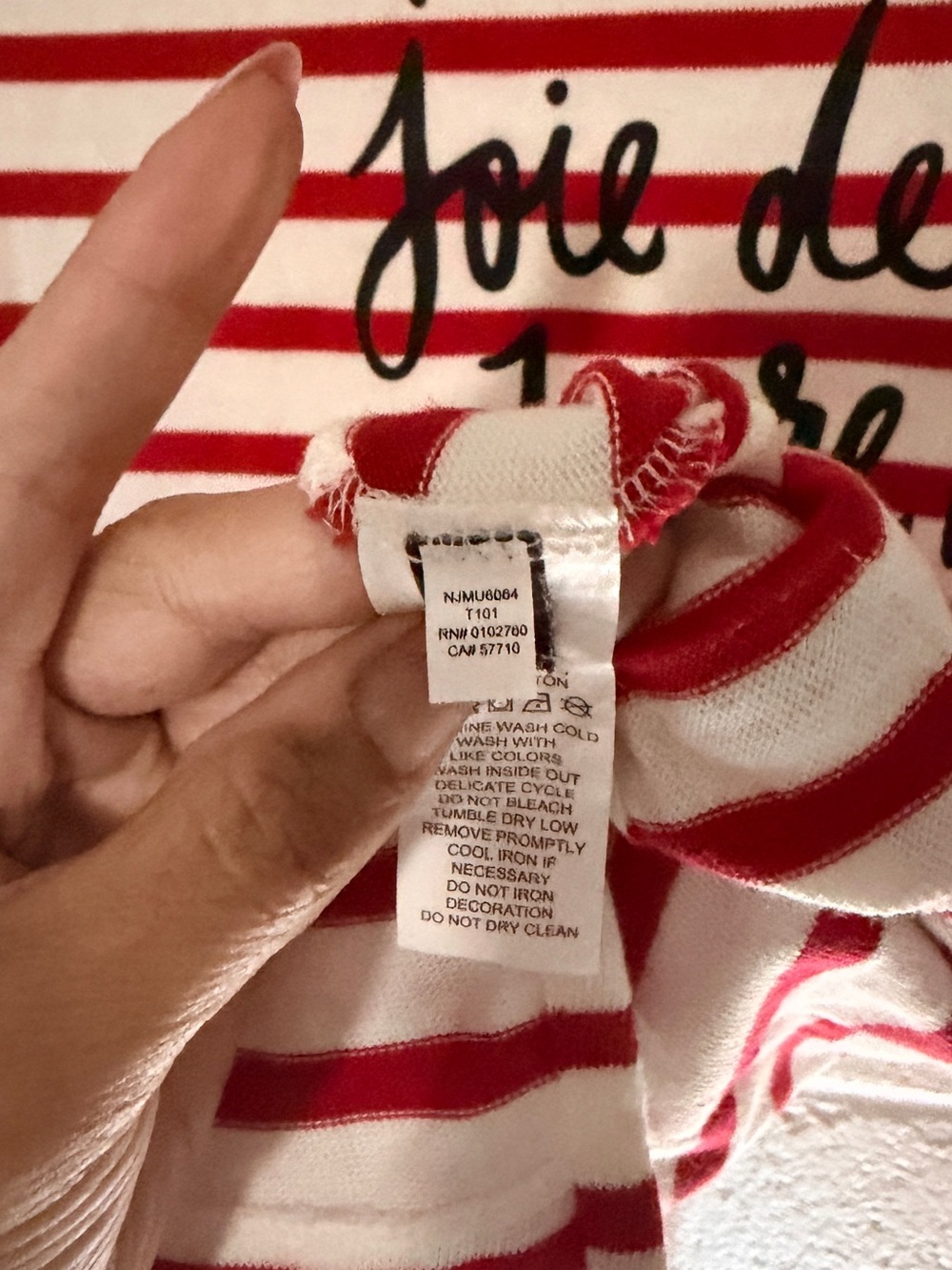 Kate Spade New York “ Joie de Vivre” Broome Street Stripped Top Small - Picture 6 of 7